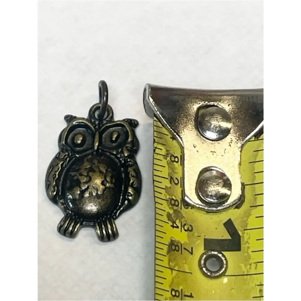 Small Metal Owl Pendant - Brass Colored